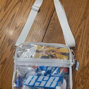 Back Street Boys VIP Sphere swag bag. Clear Messenger Bag with White Strap. New